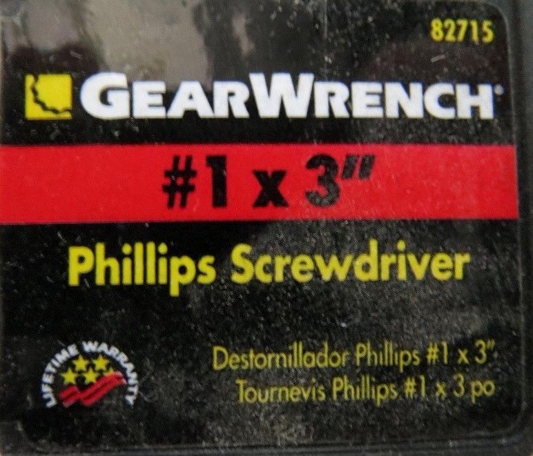 Gearwrench 82715 #1 X 3" Phillips Screwdriver 2PKS