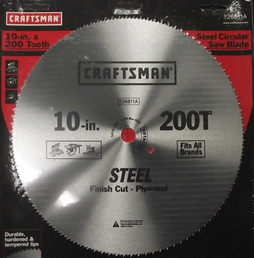 Craftsman 26811 10" x 200 Tooth Saw Blade Crosscut / Plywood