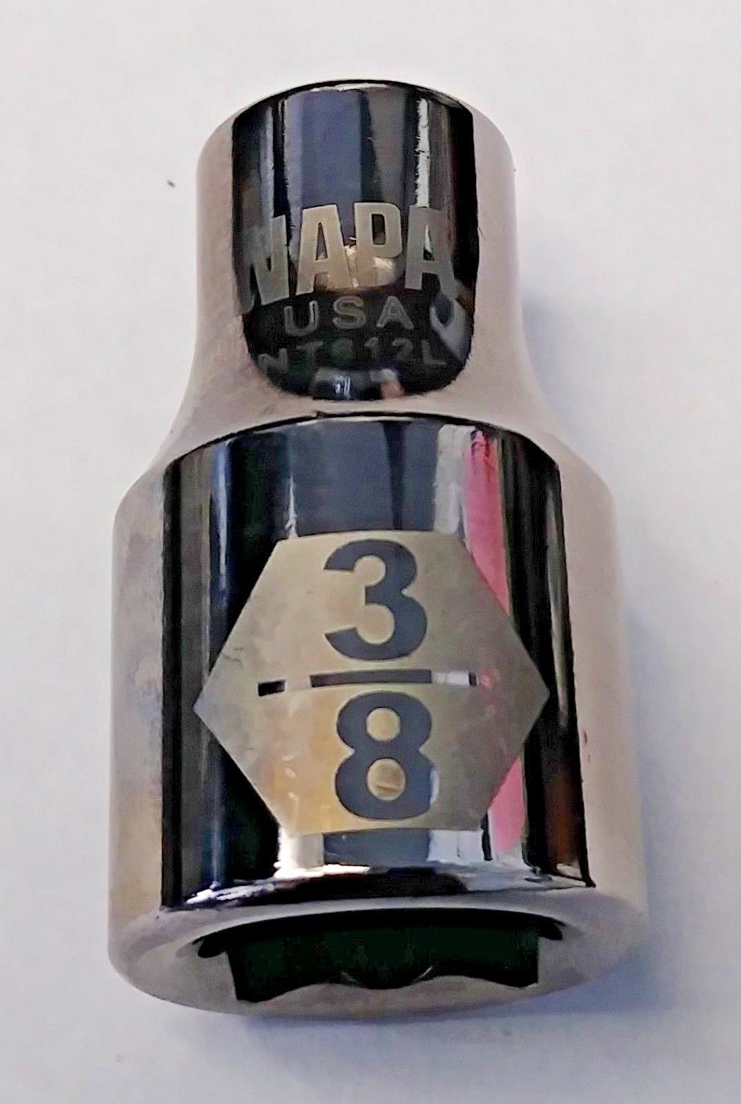 NAPA NT612L 3/8" Shallow SAE 1/2" Drive 6 Point Socket USA