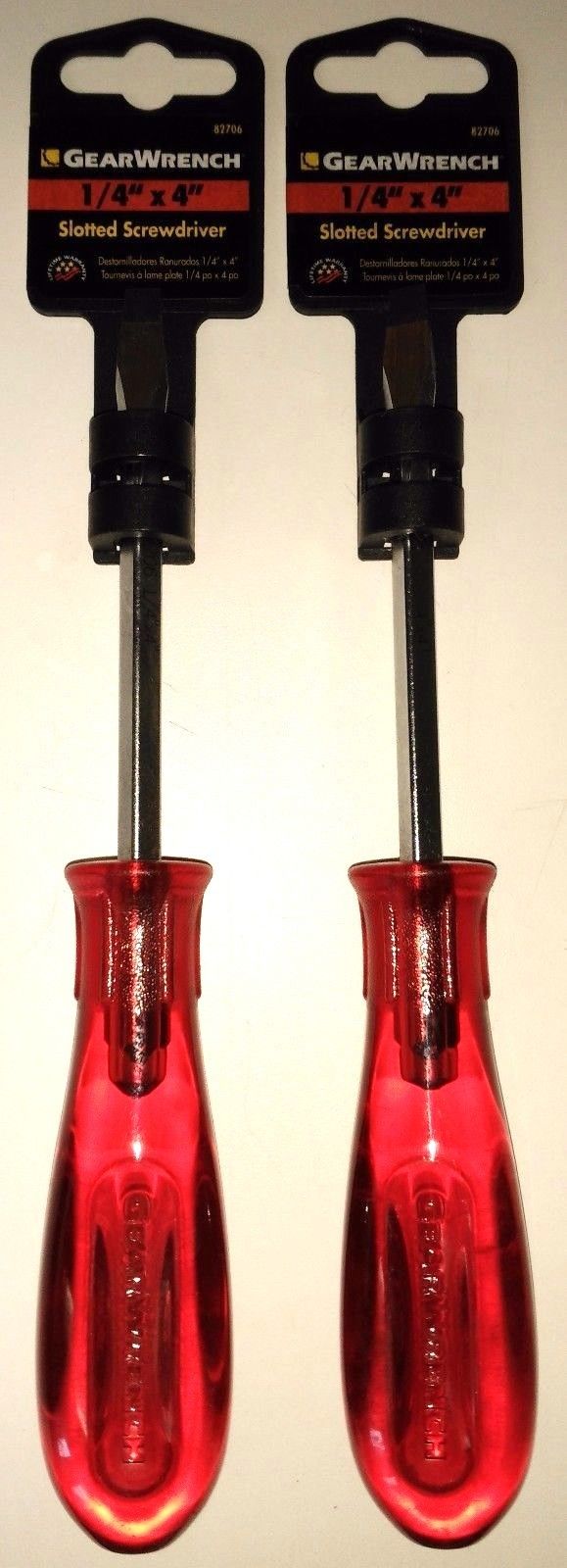 Gearwrench 82706 1/4 x 4 Slotted Screwdriver Magnetized 2PCS