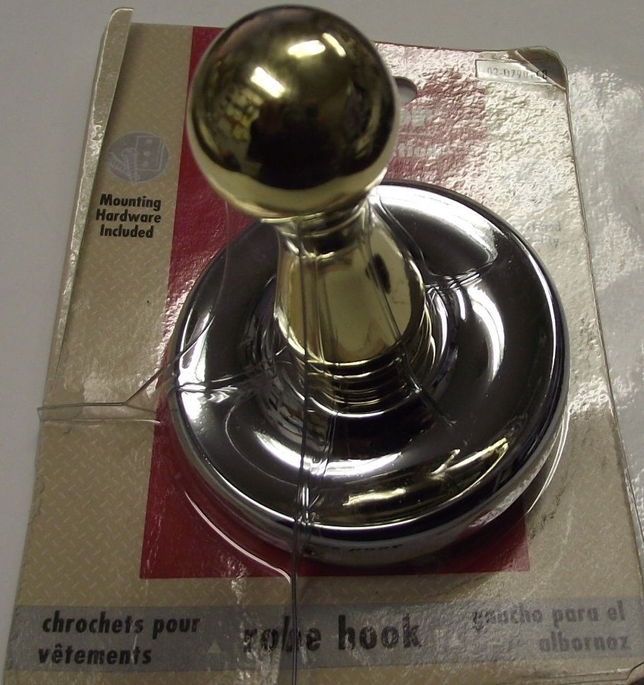 Taymor 02-D7901CB Maxwell Single Robe Hook Polished Chrome Polished Brass