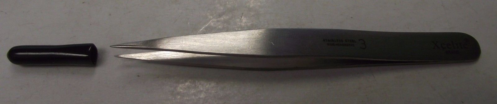 Xcelite XSST3 Stainless Steel Straight Point #3 Premium Tweezer 4-1/2" Overall