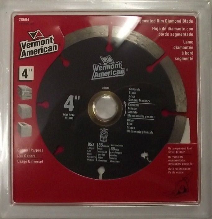 Vermont American 4" Segmented Diamond Saw Blade 28604