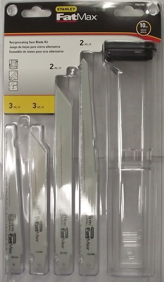 Stanley Fat Max FMA7595 10 Piece Reciprocating Saw Blade Kit USA