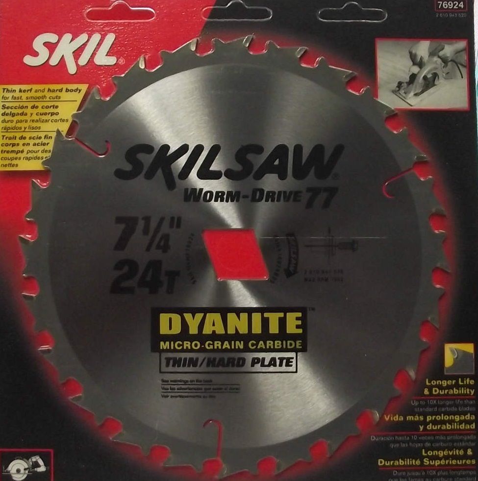 Skil 76924 7-1/4" x 24 Tooth Worm Drive 77 Carbide Saw Blade