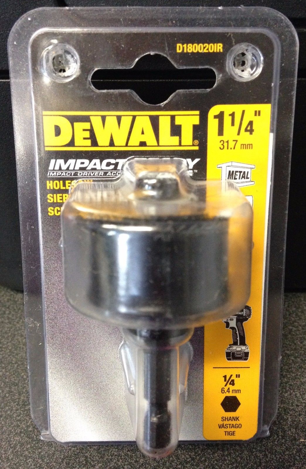 Dewalt D180020IR 1-1/4" Impact Ready Hole Saw 1/4" Shank