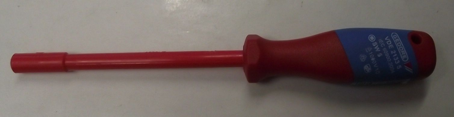 Gedore VDE 2133 5 Insulated Socket Wrench With Handle 5mm