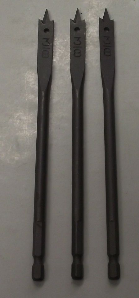 Magbit 38-6 3/8" Spade Drill Bit 1/4" Quick Release Hex Shank 3pcs