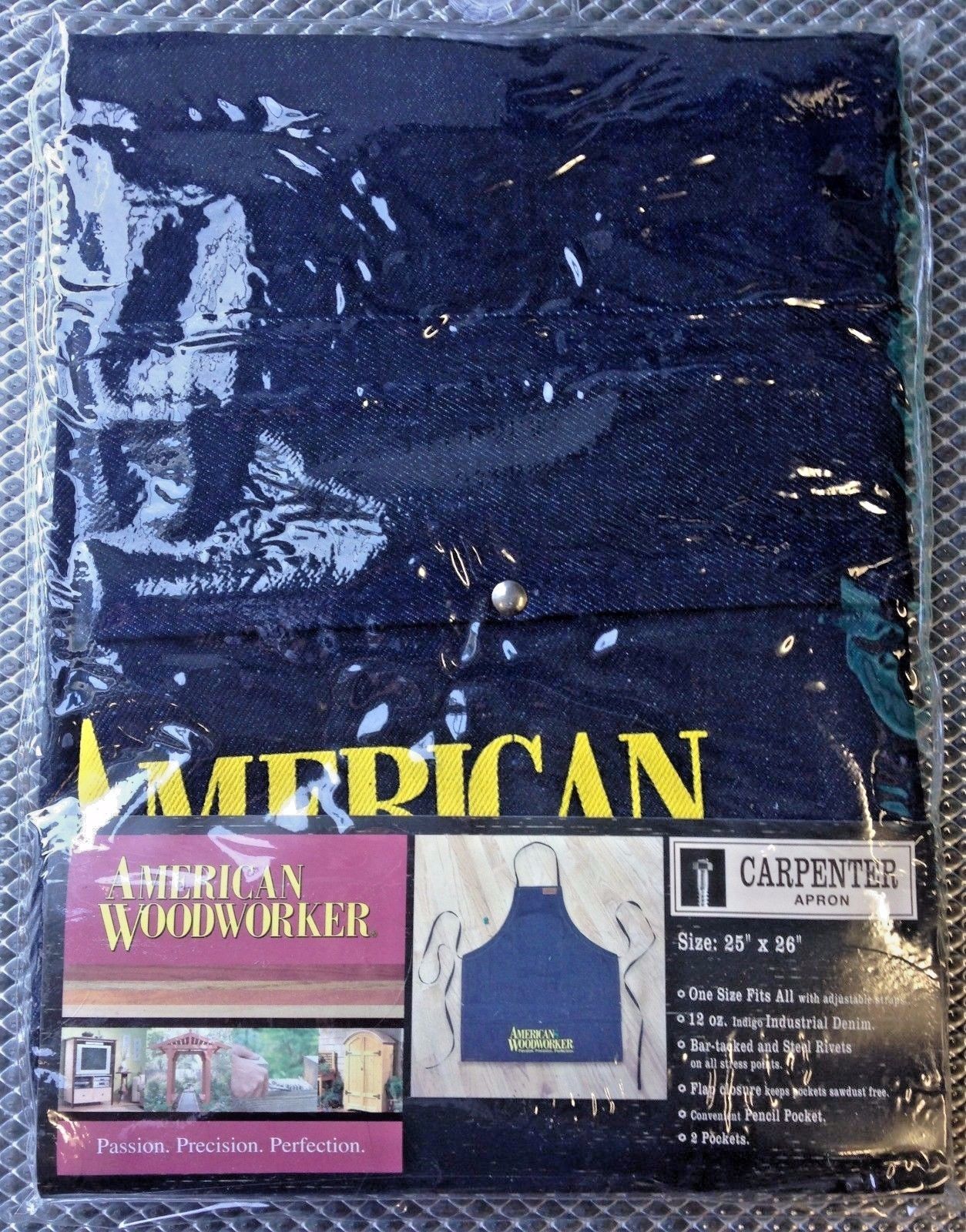 American Woodworker 120 Denim Carpenter Shop Apron Size 25" x 26"