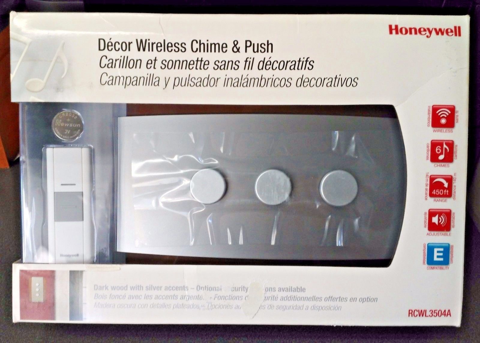 Honeywell RCWL3504A Decor Wireless Door Chime & Push Button