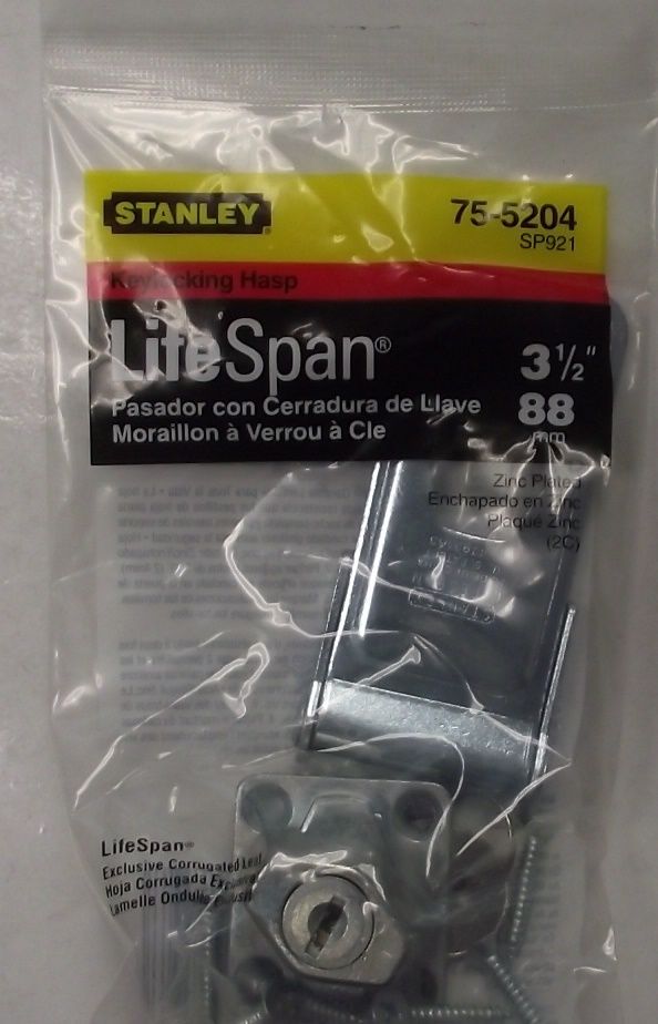 Stanley 75-5204 3-1/2" Keylocking Steel Safety Hasp