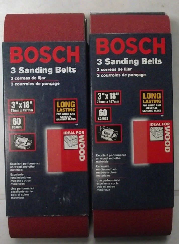 Bosch SB3R060 3" x 18"  60 Grit Red Sanding Belts 2-3 Packs