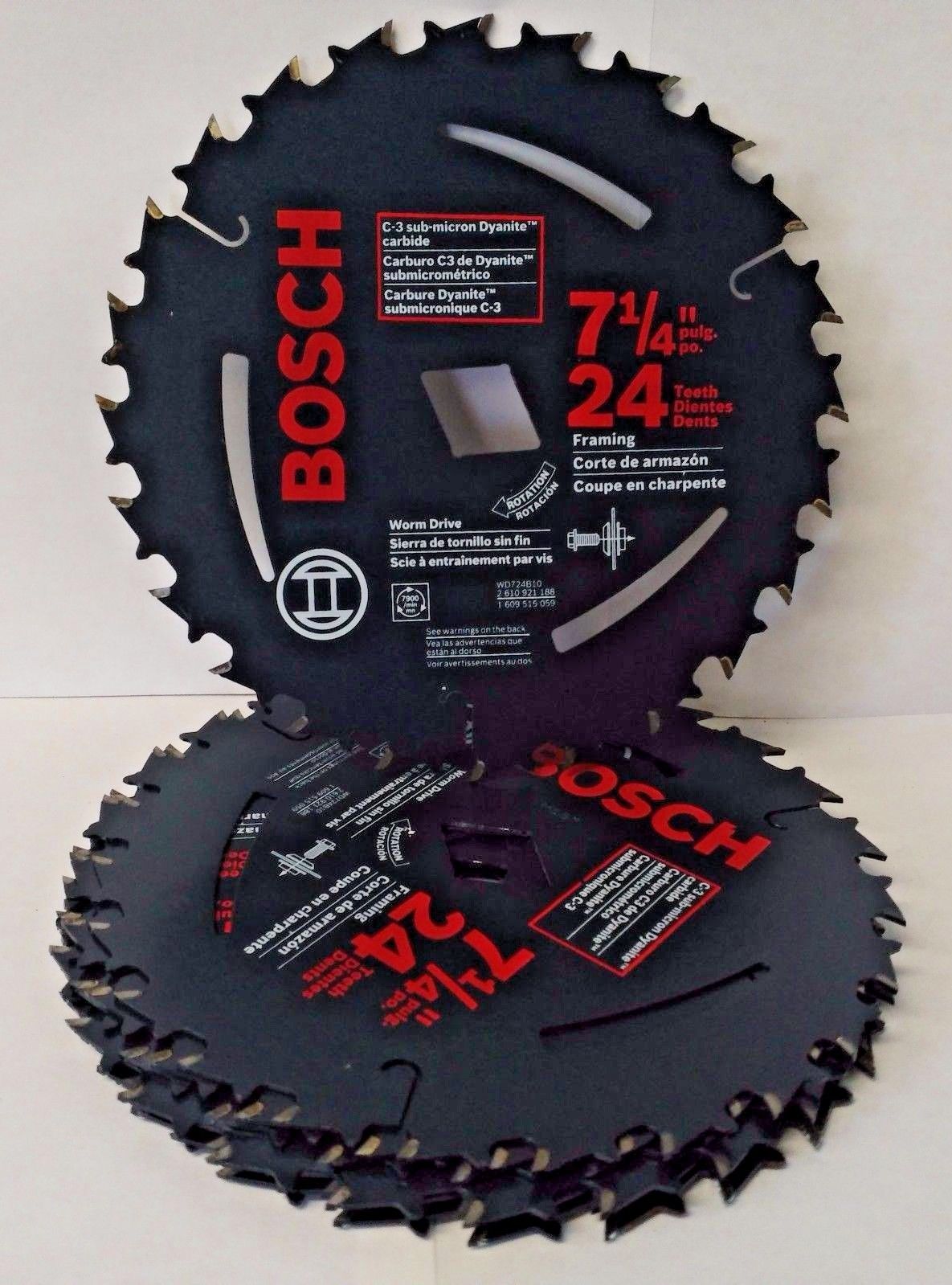 Bosch WD724B10 7-1/4" x 24T Circular Saw Blade Arbor Diamond Knockout Only 10PK