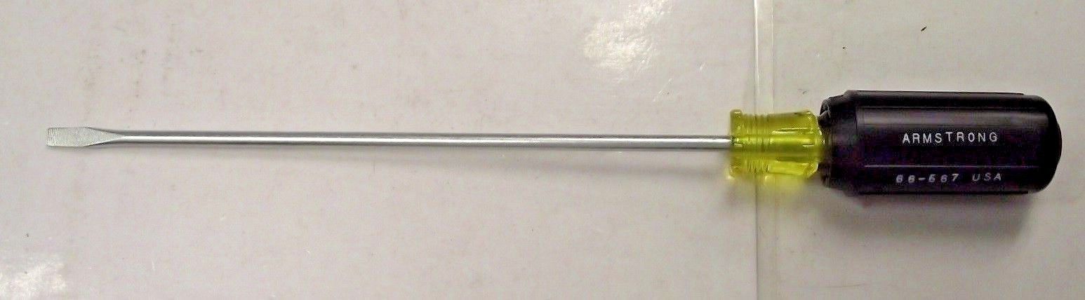 Armstrong 66-567 Straight Blade Screwdriver 3/16 x 8 Cushion Grip USA Made