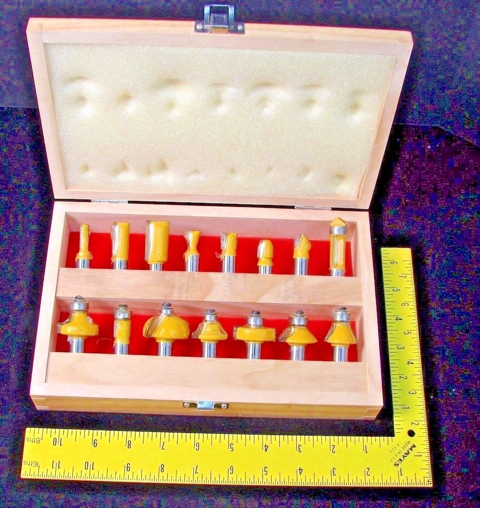 Carb Tech AV88K 1/2" Shank Carbide 15 Piece Router Bit Set