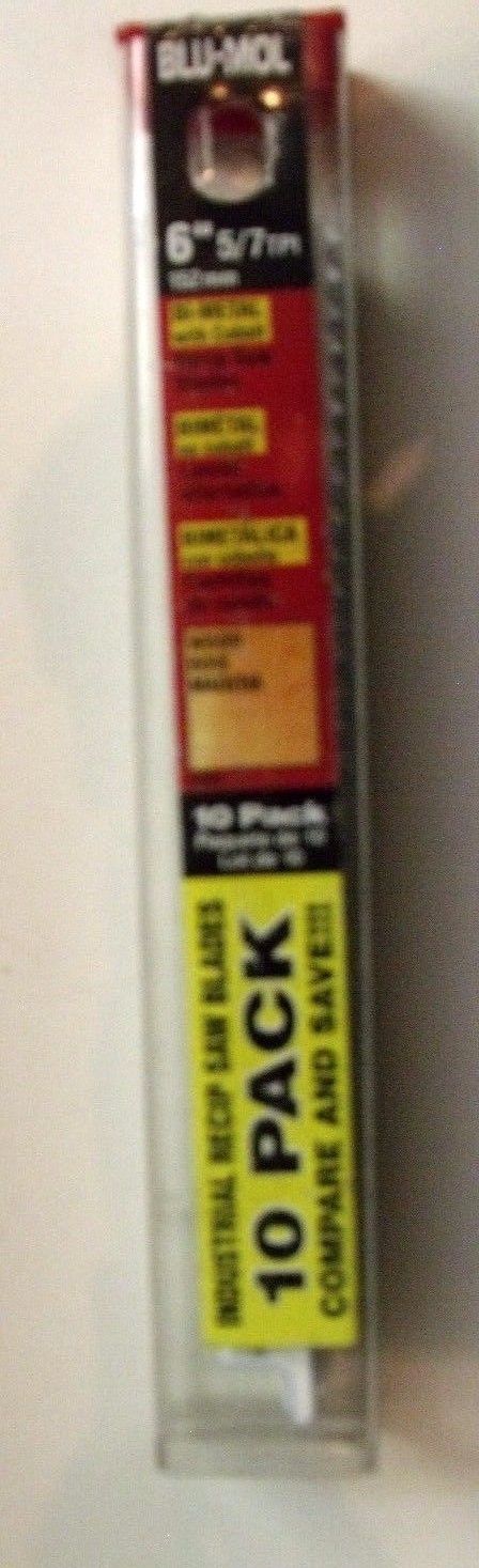 Blu-Mol 6481 6" x 5/7TPI Bi-Metal Reciprocating Saw Blades