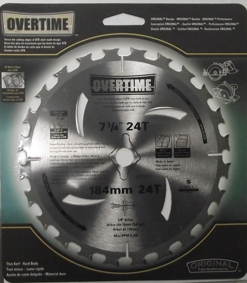 Original Iwasaw 00505 7-1/4 x 24 Overtime Circular Saw Blade 5/8 Arbor Japan