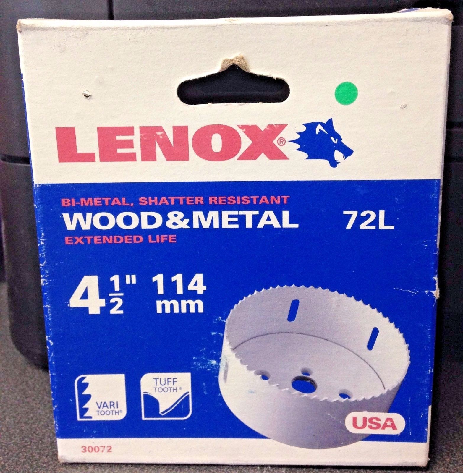 Lenox 3007272L 4-1/2" Bi-Metal Wood & Metal Hole Saw USA