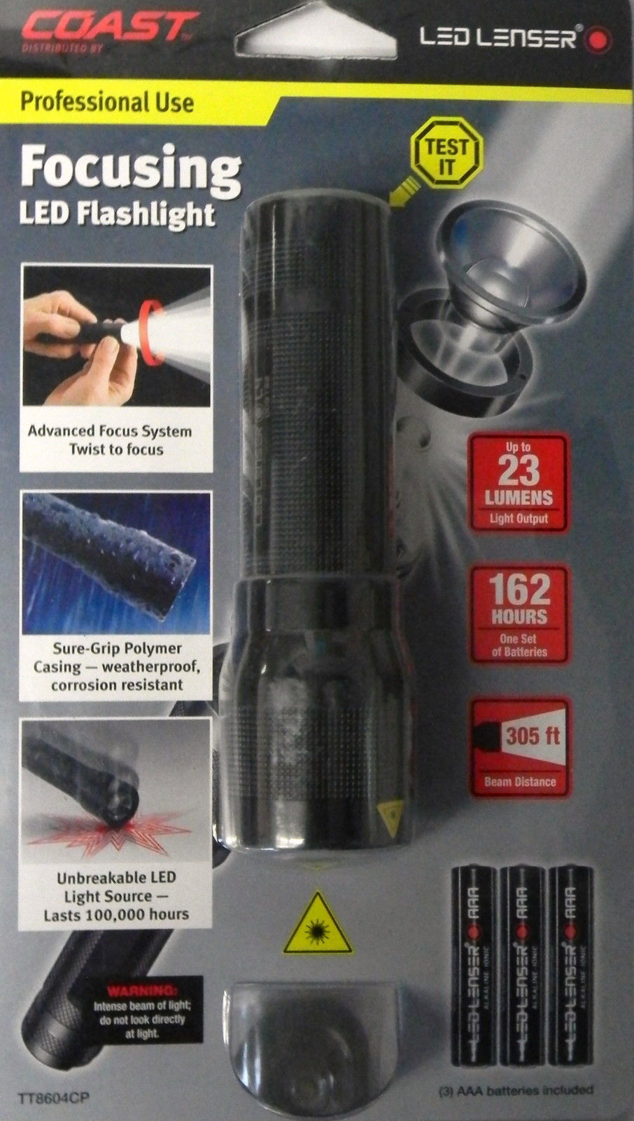 Coast 8604CP Focusing LED Flashlight L4 23 Lumens