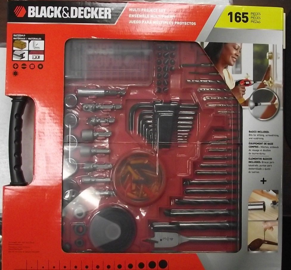 Black Decker 71-165 165pc Multi Project Set Drilling & Driving