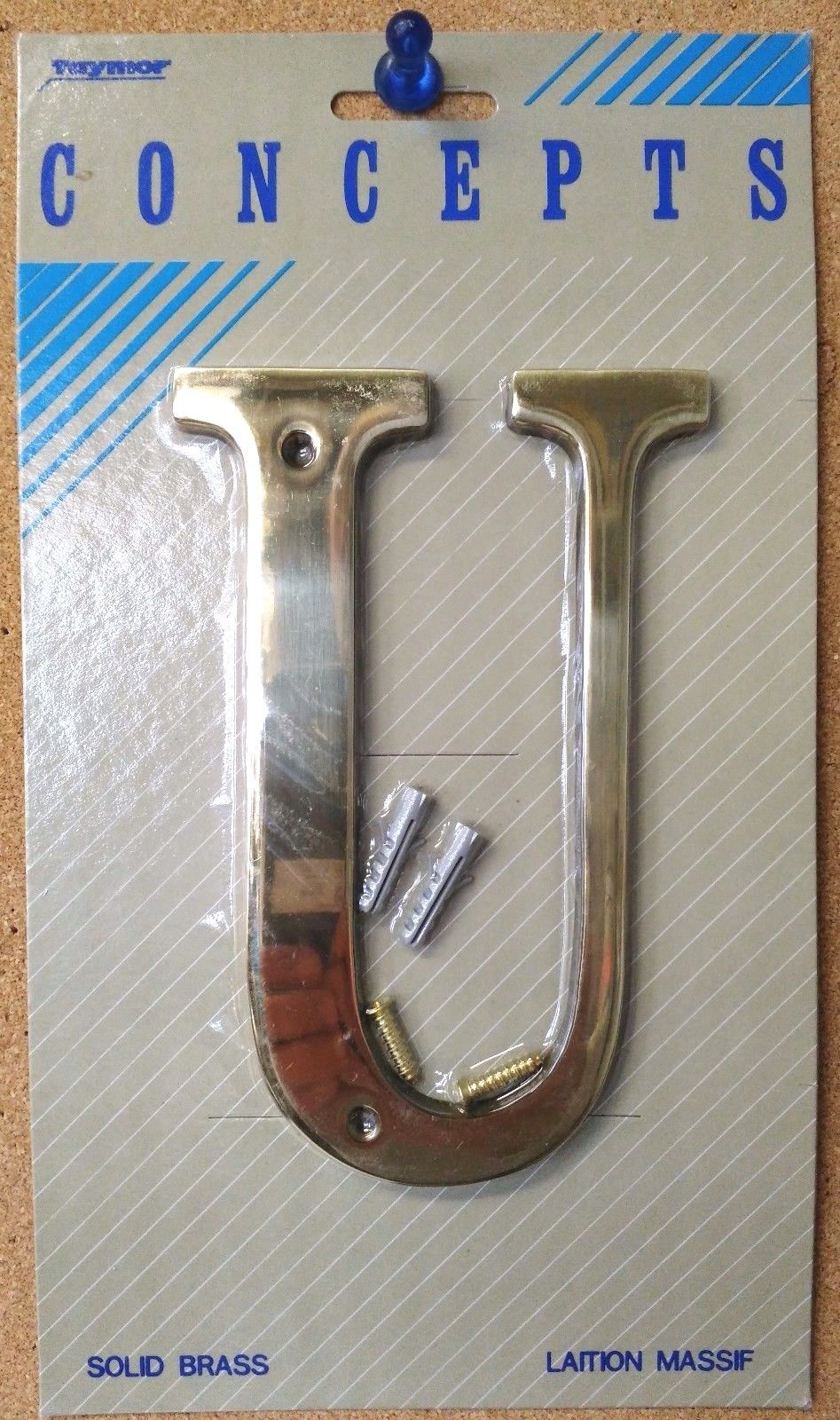 Taymor Concepts 27-BL6U Solid Brass 6" House Letter U
