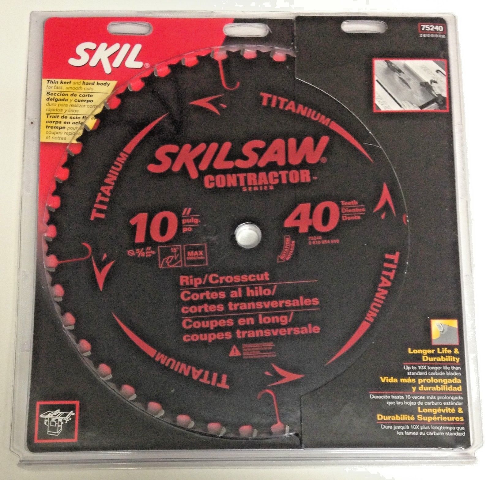 Skil 75240 10" x 40 Tooth Titanium Contractor Carbide Saw Blade (Black)