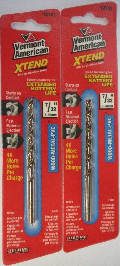 Vermont American 12741 7/32" Xtend Drill Bit 2 Packs