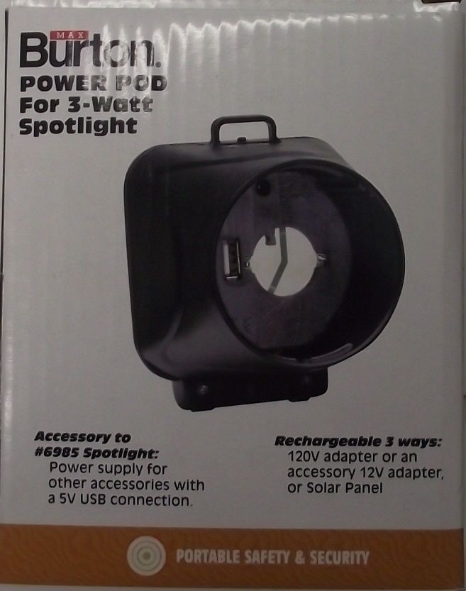 Max Burton 6986 Extra Power Pod For 6985 LED Spotlight, Black, 4 x 3 x 5-Inch