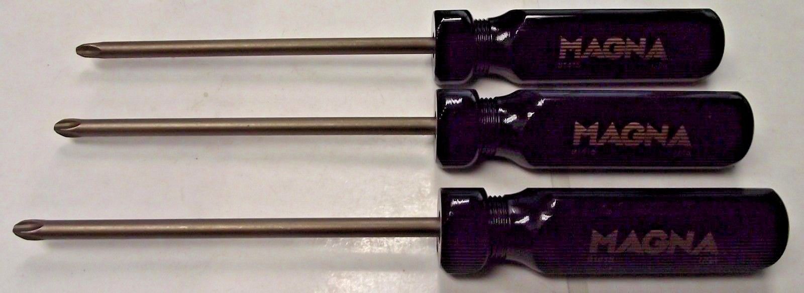 Magna 91415 6" #3 Phillips Heavy Duty Trioval Screwdrivers 3pcs USA