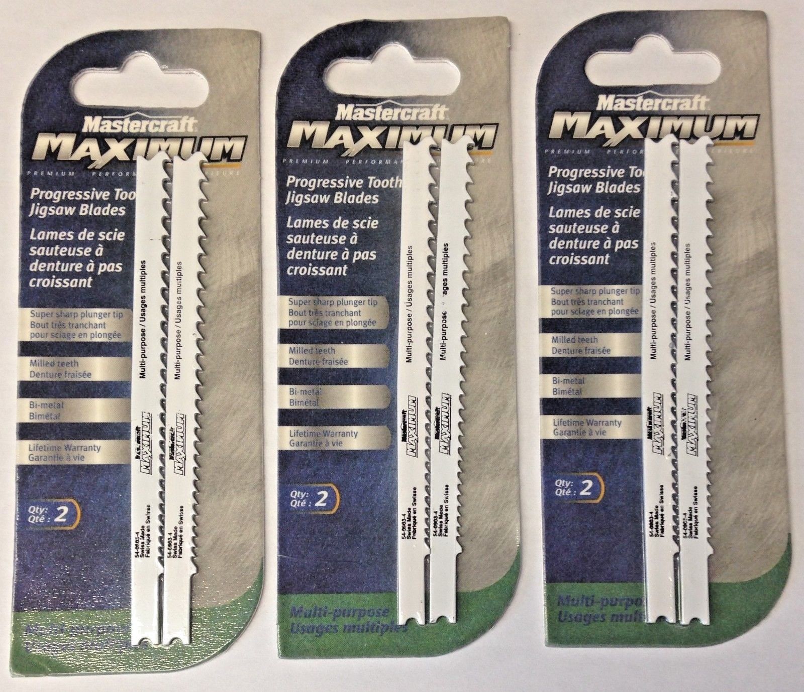 Mastercraft 54-0903-4 Maximum Progressive Tooth Jigsaw Blades 3 Packs of 2