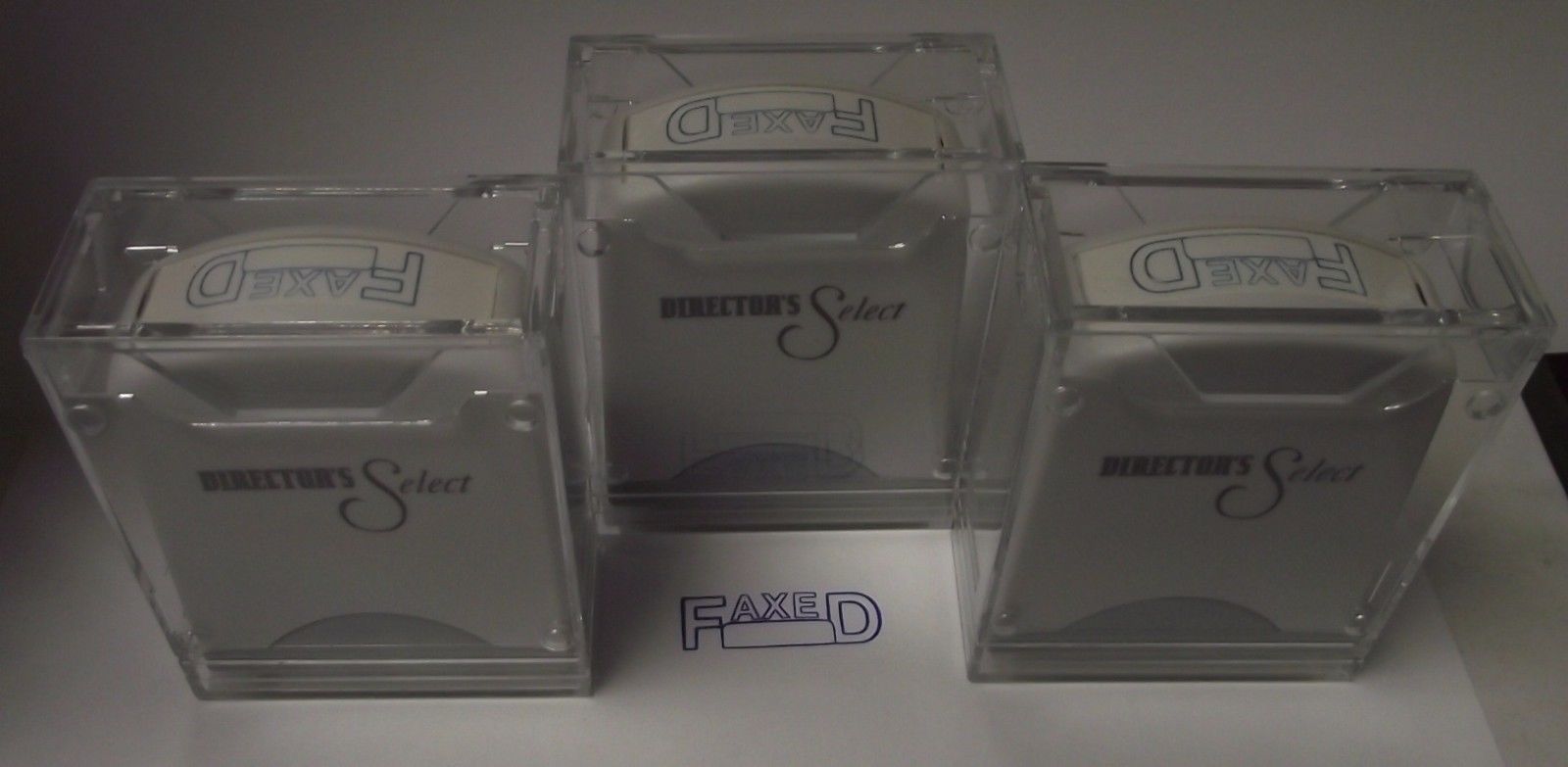 Global AGI-SS02035 Rectangle Stock Pre-Inked Rubber Stamp With "Faxed" 3pcs.