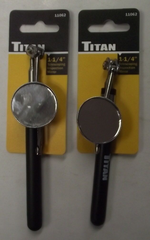 Titan Tools 11062 1-1/4" Telescoping Inspection Mirror 6-1/2" To 19" 2pcs.