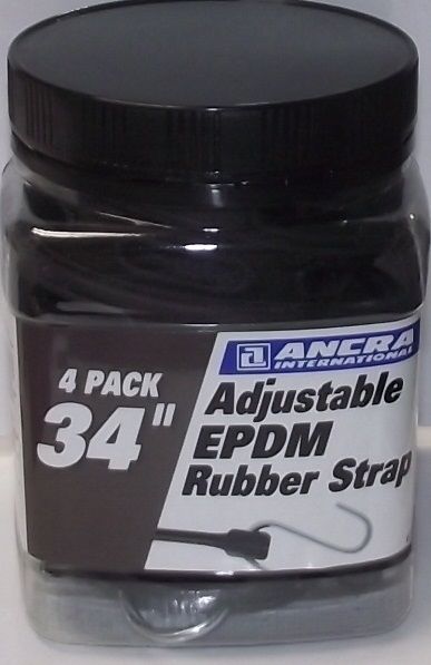 Ancra 95773 Adjustable EPDM Rubber Strap 34" Length 4 Pack
