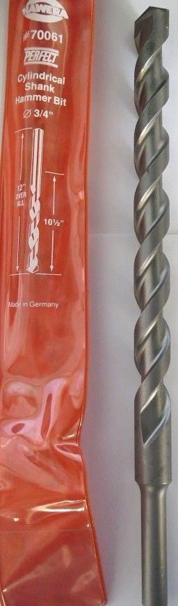 Hawera 70061 3/4" Shank Cylindrical Shank Hammer Bit 10-1/2" X 12" Germany