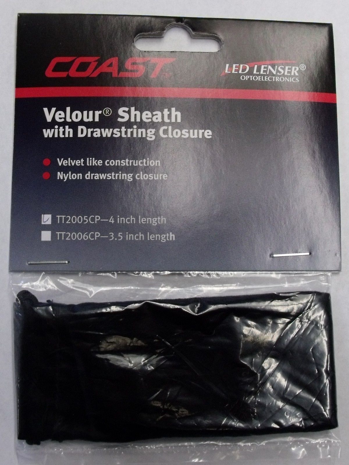 Coast TT2005CP 4" Velour Sheath Pouch W/ Drawstring Closure