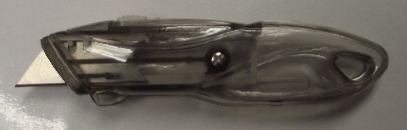 Generic Smoke Plastic Standard Retractable Utility Knife Smoke 5 Knives