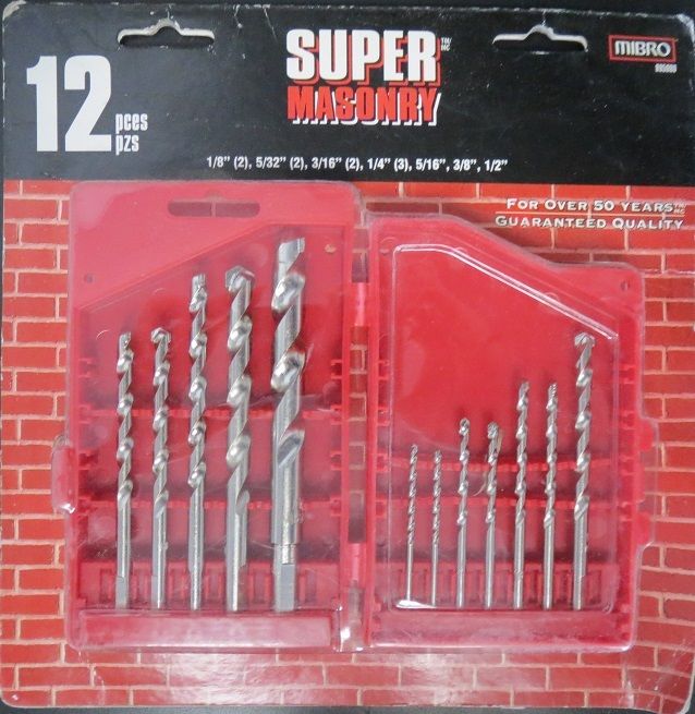 Mibro 895080 12-Piece Super Masonry Drill Bit Set
