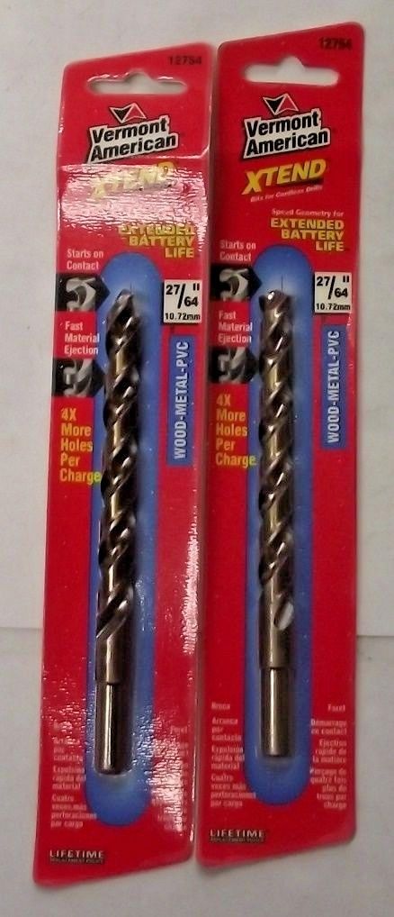 Vermont American 12754 27/64" x 5-3/8" XTEND Fractional Drill Bit 2PKS