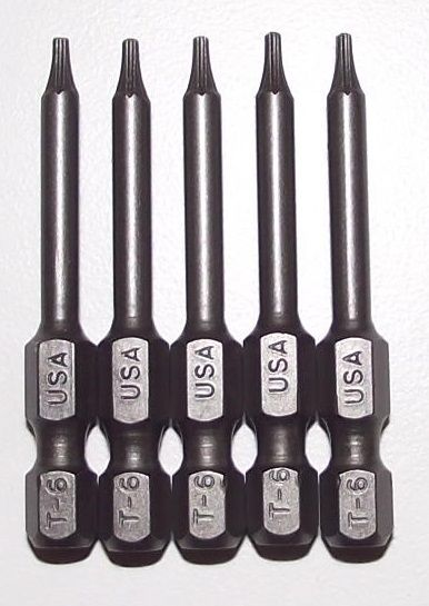 Bosch 341751 T6 x 1-15/16" Insert Bits Screw Tips 5pcs.USA