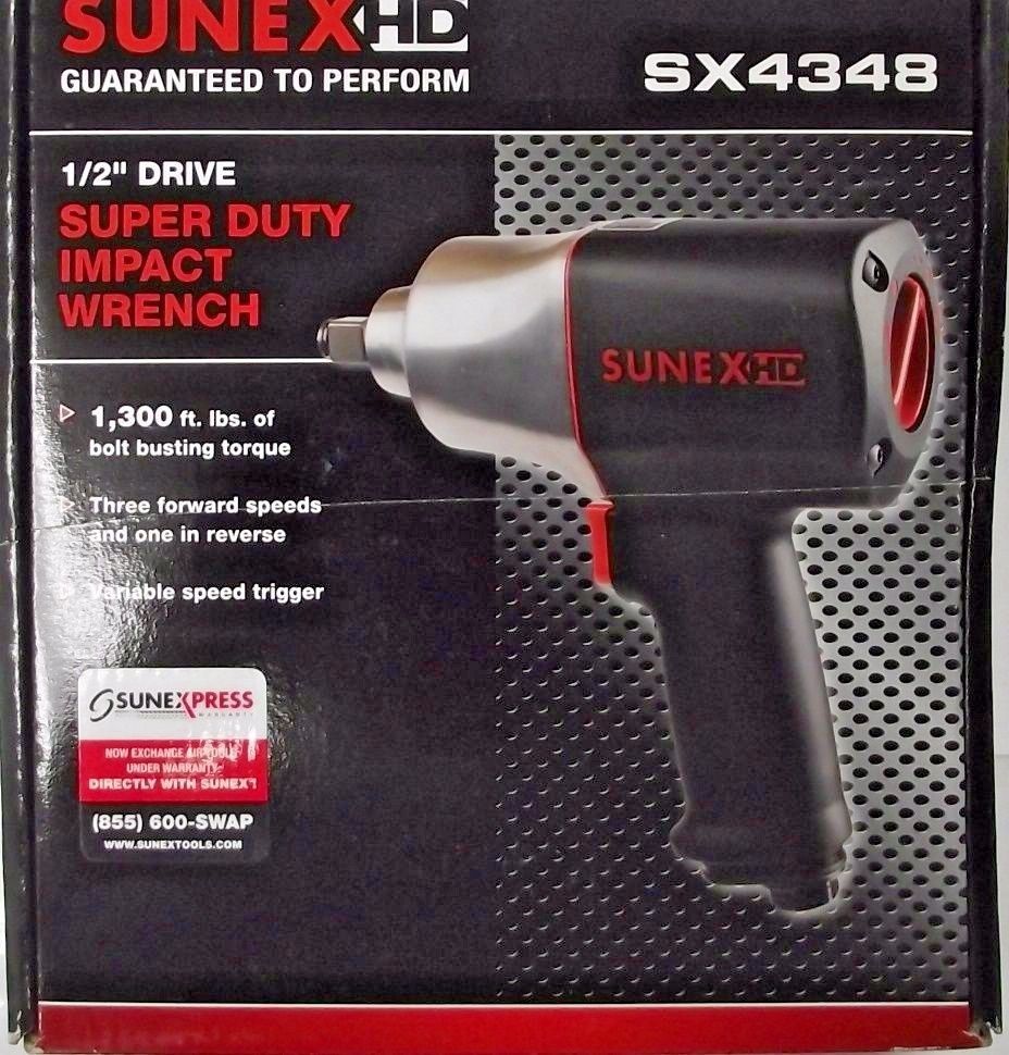 Sunex SX4348 HD 1/2 Super Duty Air Impact Wrench Gun Pneumatic 1300ft. lbs.