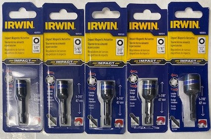 IRWIN 1899935 5PC IMPACT MAGNETIC NUTSETTER SET (1/4", 5/16", 3/8", 7/16", 1/2")