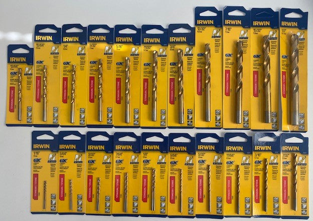 Irwin 65538 26pc Drill Bit Set Titanium 1/2" to 1/16"