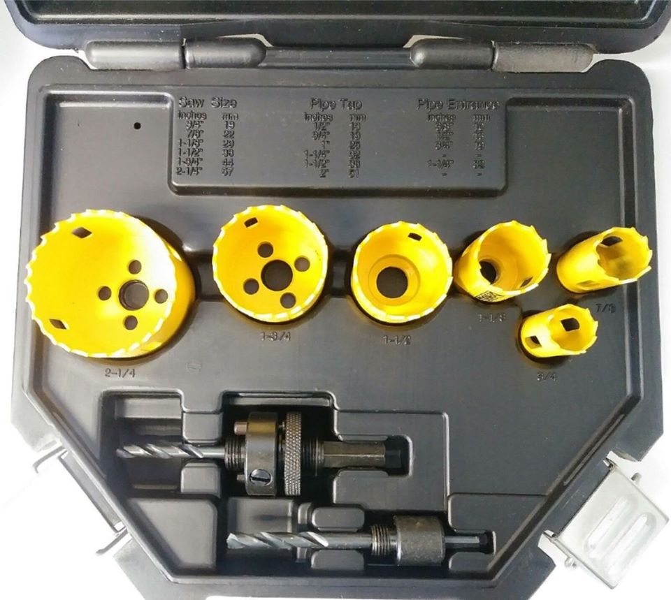 Dewalt D180001 8 Piece Bi-Metal Heavy Duty Plumber's Holesaw Set Kit