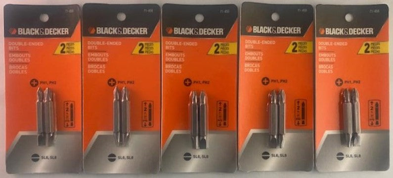 Black & Decker 71-450 2" Double End Bit Set 2 Piece 5Packs