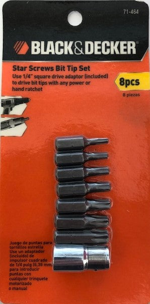 Black & Decker 71-464 Torx Bit Set 8-Piece