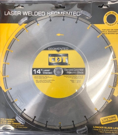 CDT 91414030 14" Laser Welded Segmented Diamond Blade