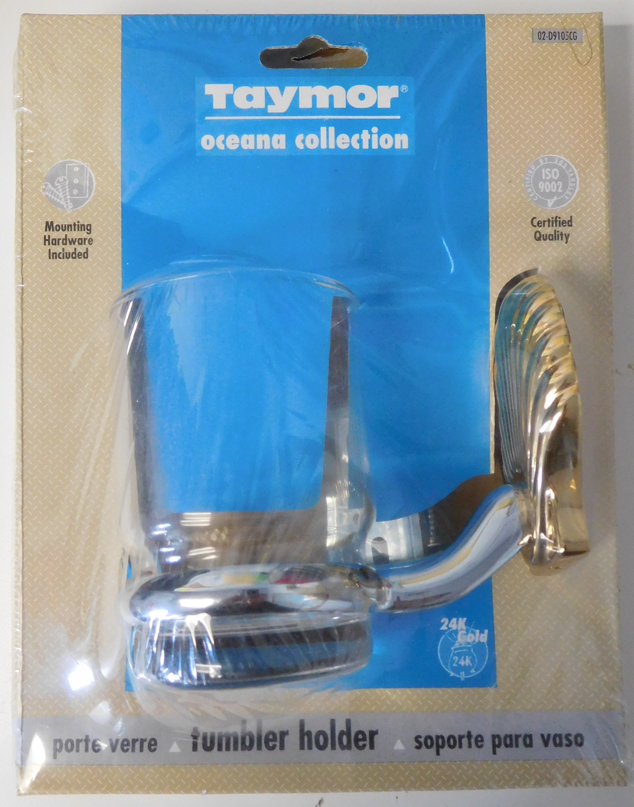 Taymor 02-D9105CG Oceana Tumbler Holder Polished Chrome & 24K Gold