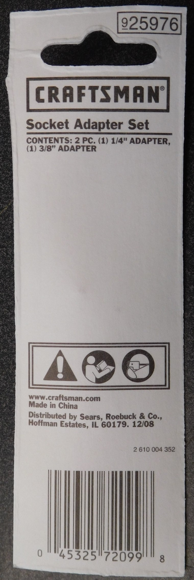 Craftsman 25976 Socket Adapter Set 1/4" & 3/8" 2-2 Packs