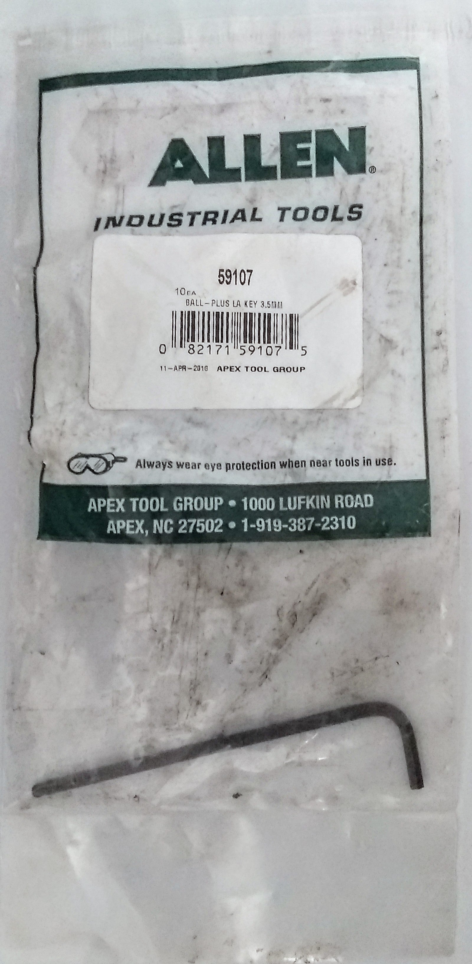 Allen 59107 3.5mm Ball Plus Long Arm Hex Key USA