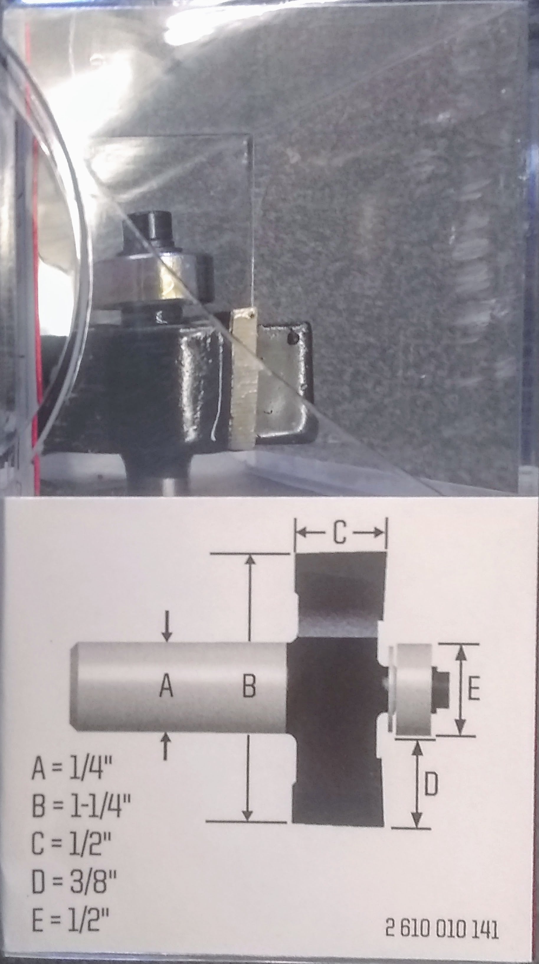 Craftsman 64204 3/8" Rabbeting Router Bit 1/4" Shank